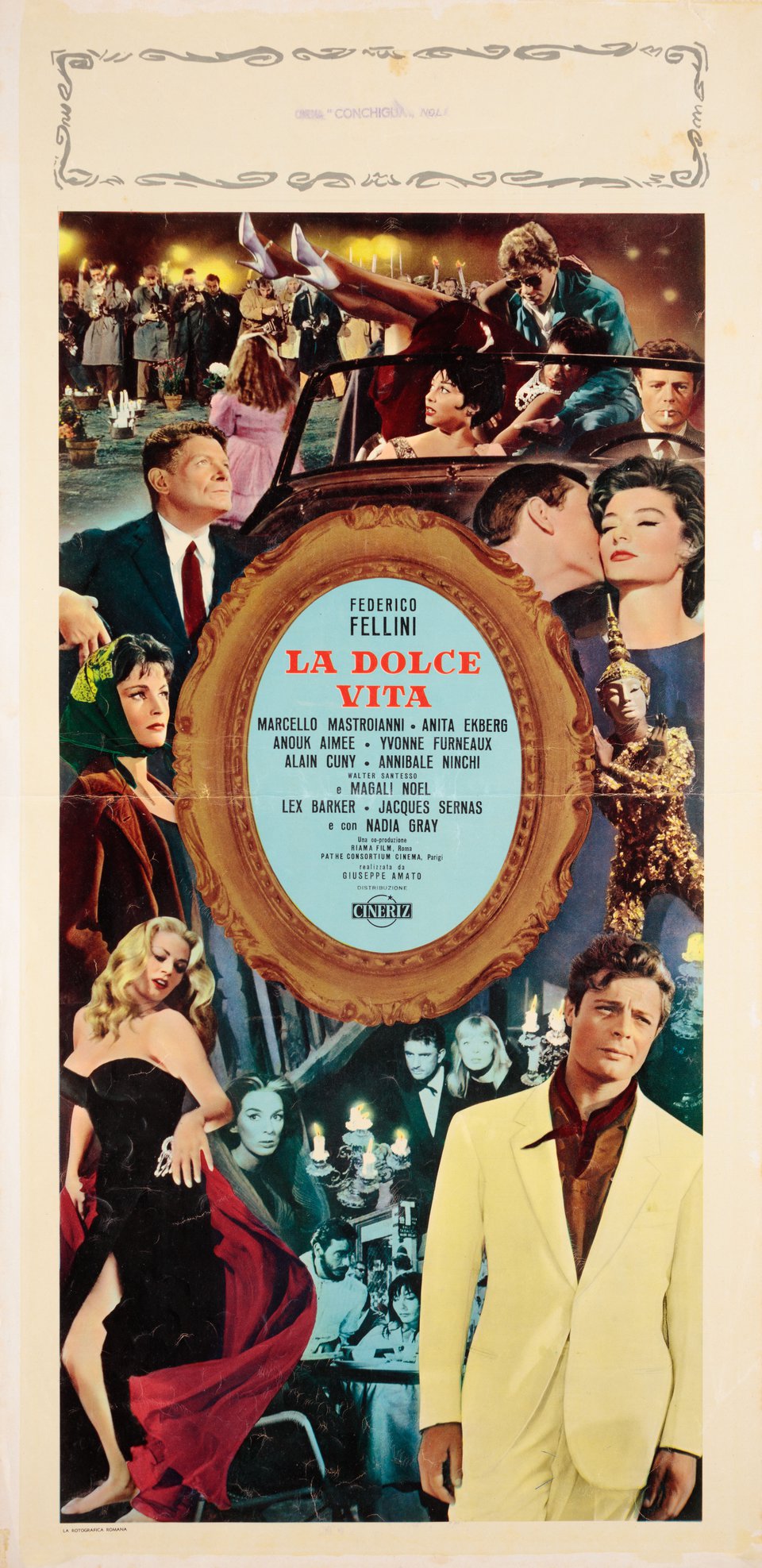 La Dolce Vita Original 1960 Italian Locandina Movie Poster