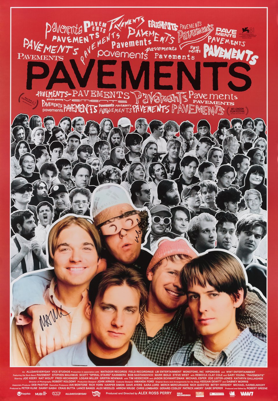 Pavements Original 2025 U.S. One Sheet Movie Poster Signed by Mark Ibold / Steve West