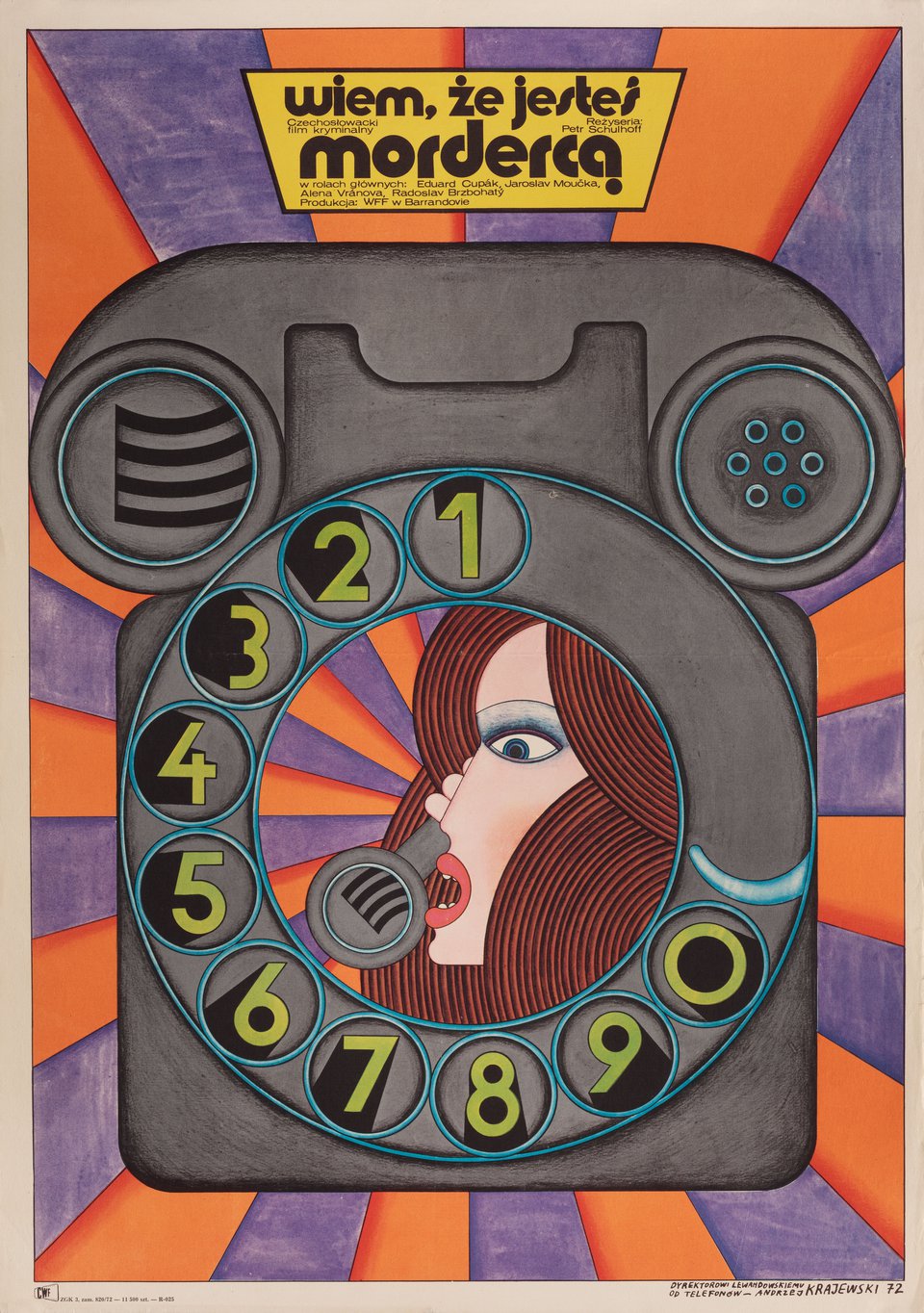 Vim, ze jsi vrah Original 1972 Polish A1 Movie Poster