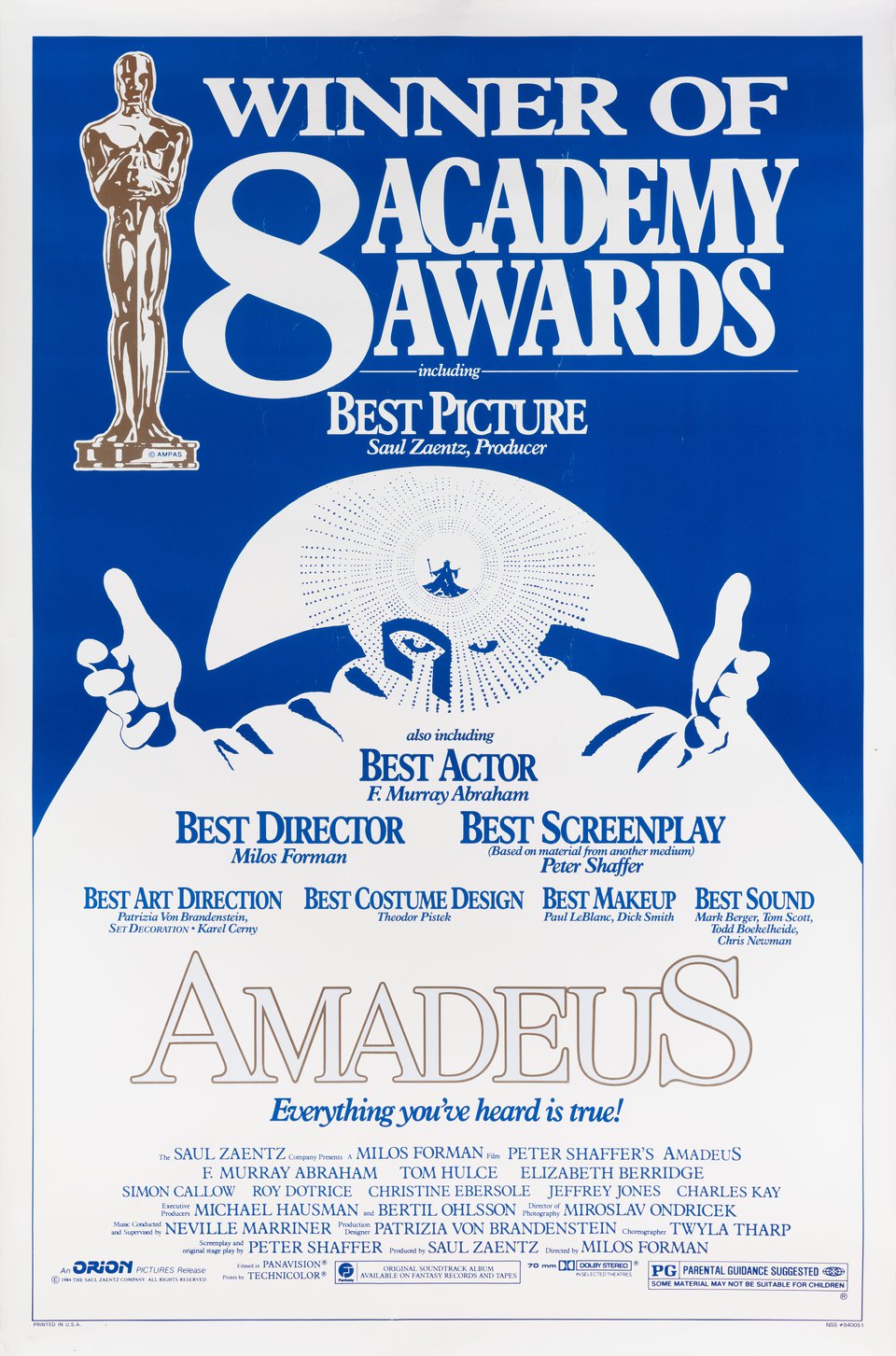 Amadeus Original 1984 U.S. One Sheet Movie Poster
