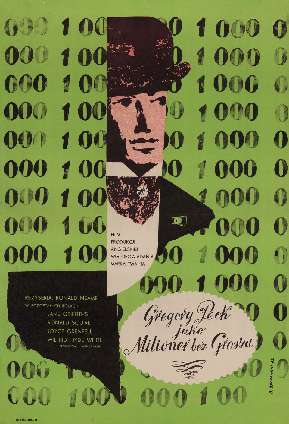 Man with a Million Original 1963 Polish A2 Movie Poster