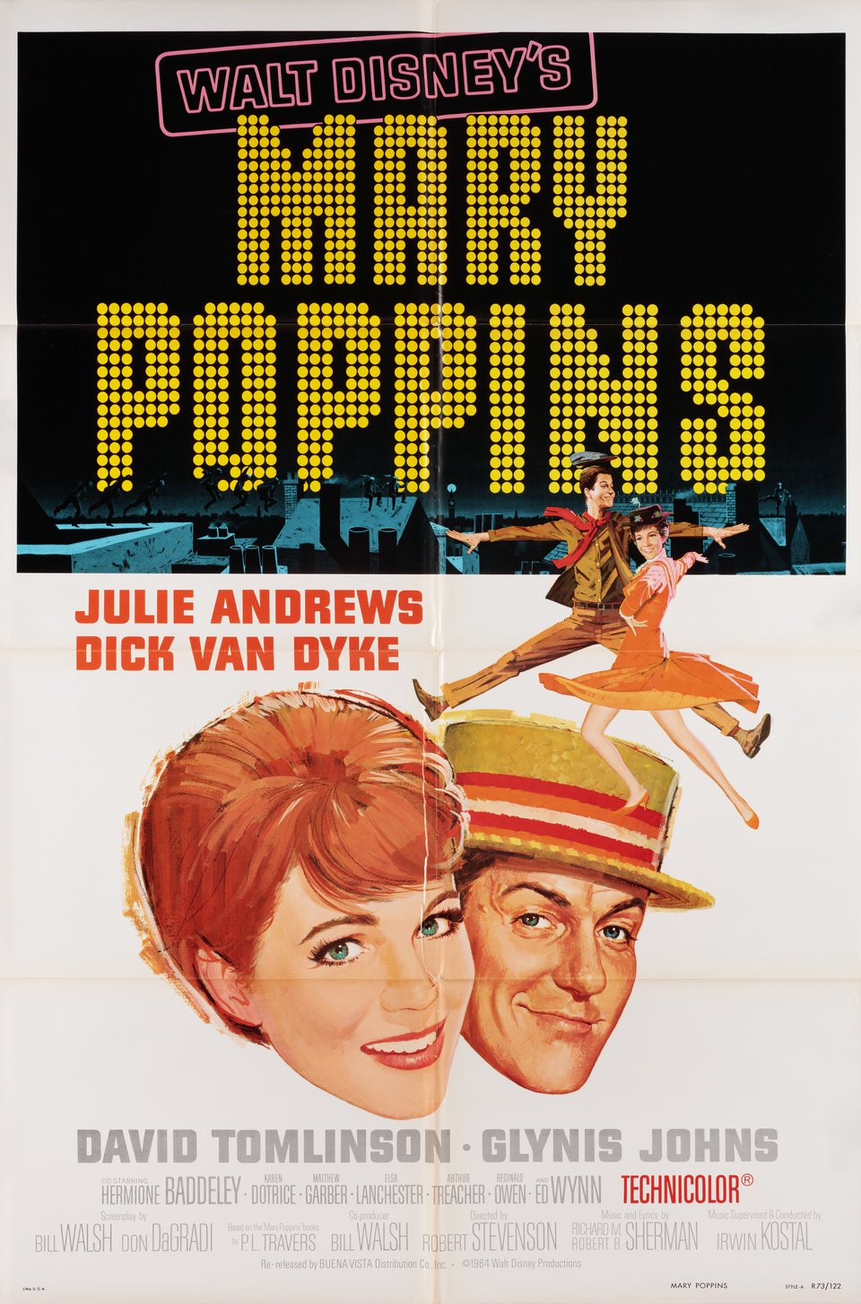Mary Poppins Original R1973 U.S. One Sheet Movie Poster