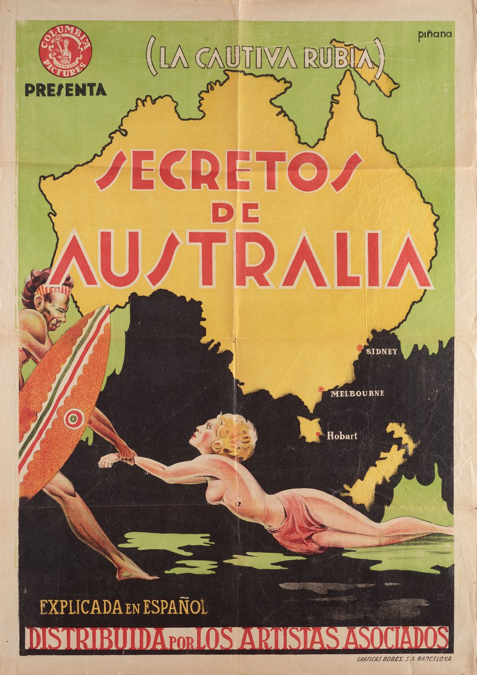 The Blonde Captive Original 1931 Spanish B1 Movie Poster