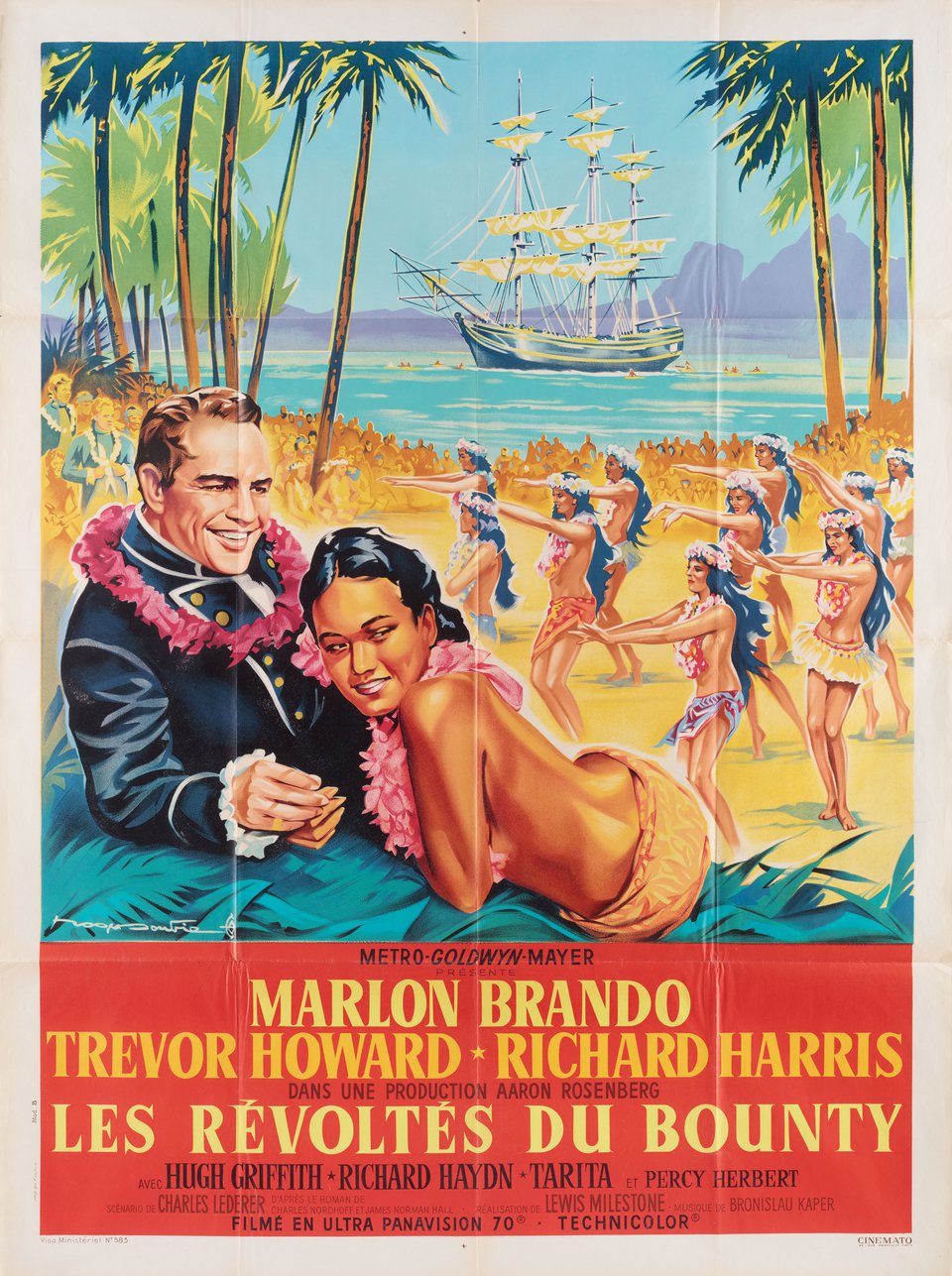 Mutiny on the Bounty Original 1962 French Grande Movie Poster
