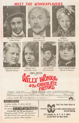 Willy Wonka & the Chocolate Factory Original 1971 U.S. Movie Herald Alternate Image