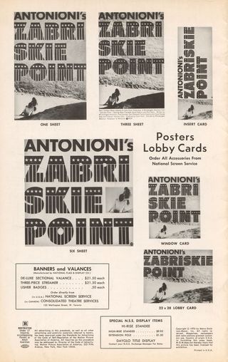 Zabriskie Point Original 1970 U.S. Movie Pressbook Alternate Image