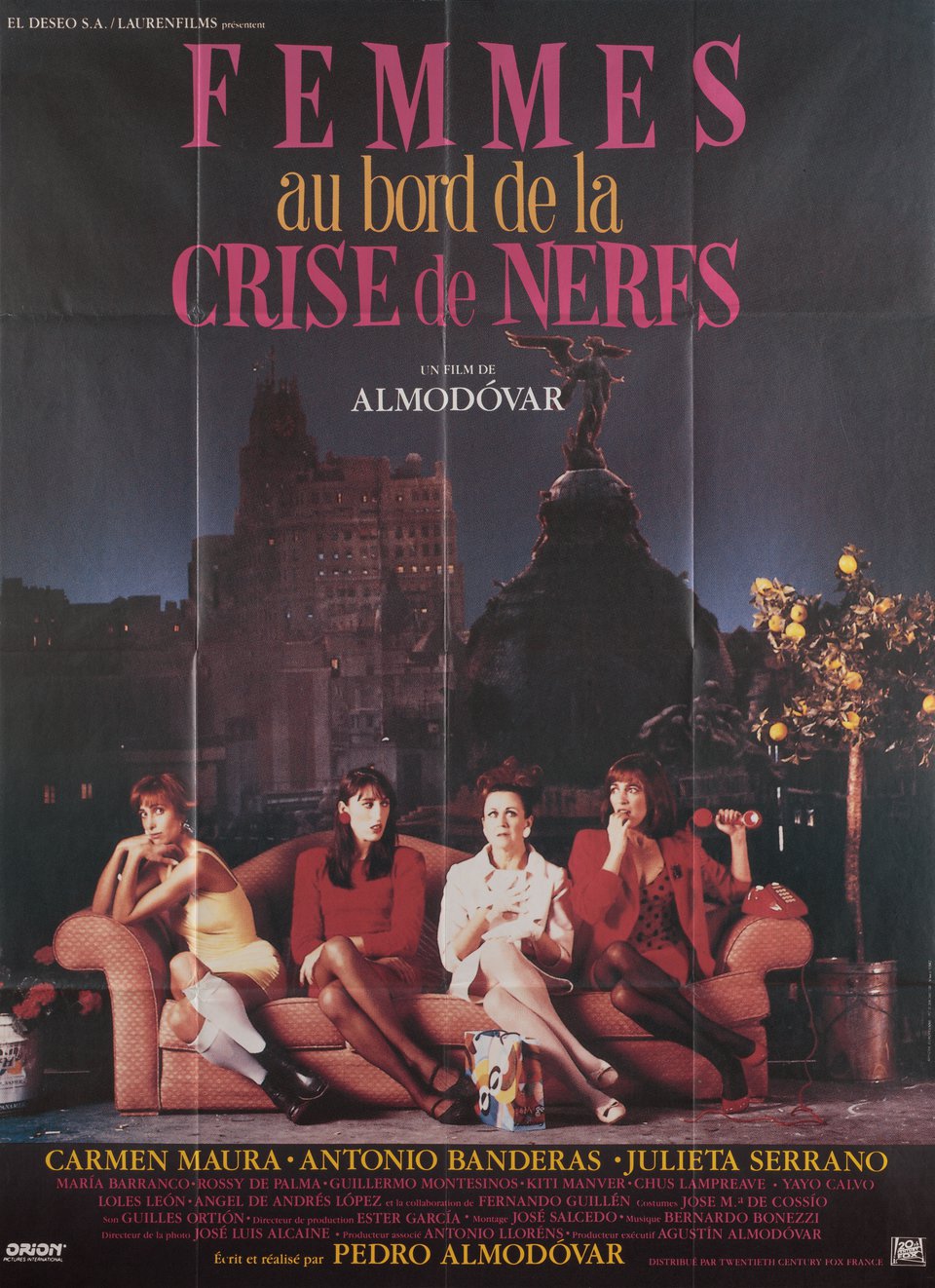 Women on the Verge of a Nervous Breakdown Original 1989 French Grande Movie Poster