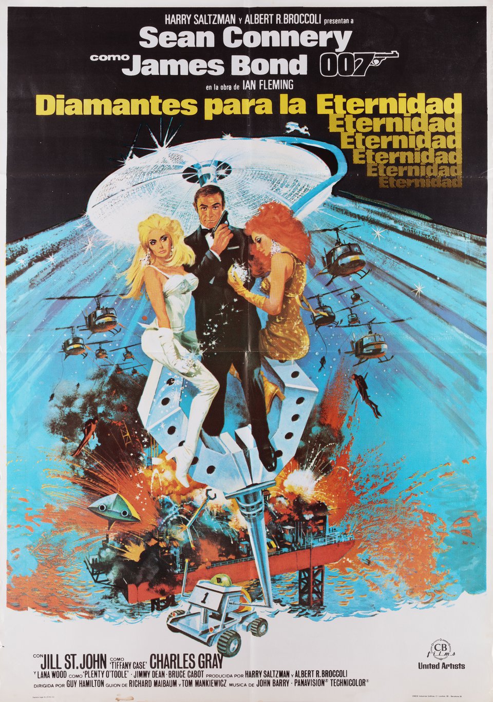 Diamonds Are Forever Original R1983 Spanish B1 Movie Poster
