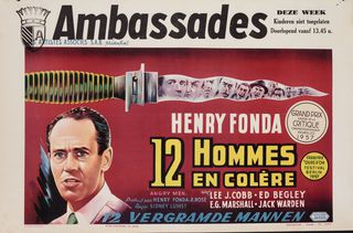 12 Angry Men Original 1961 Belgian Movie Poster