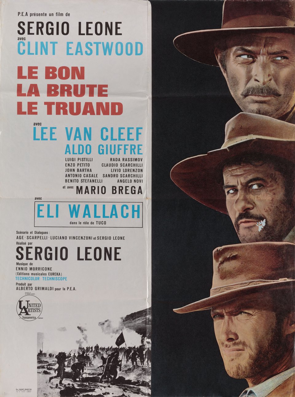 The Good, the Bad and the Ugly Original 1967 French Moyenne Movie Poster