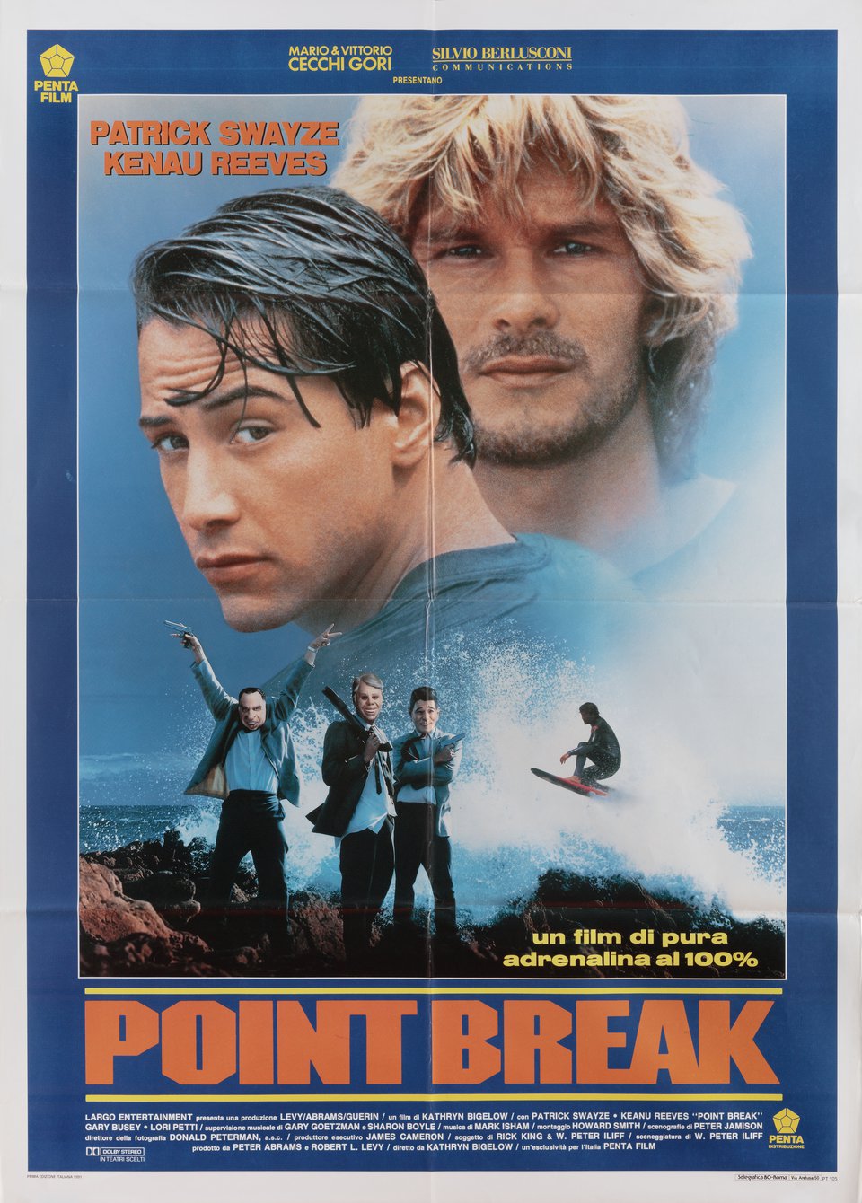 Point Break Original 1991 Italian Due Foglio Movie Poster