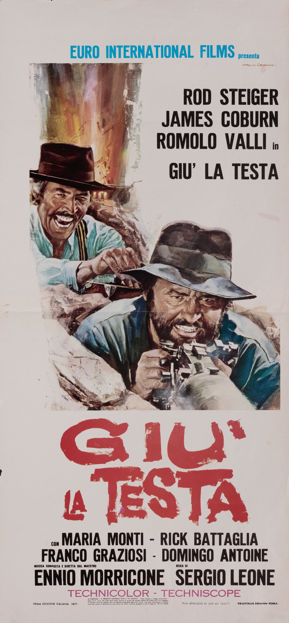 A Fistful of Dynamite Original 1972 Italian Locandina Movie Poster