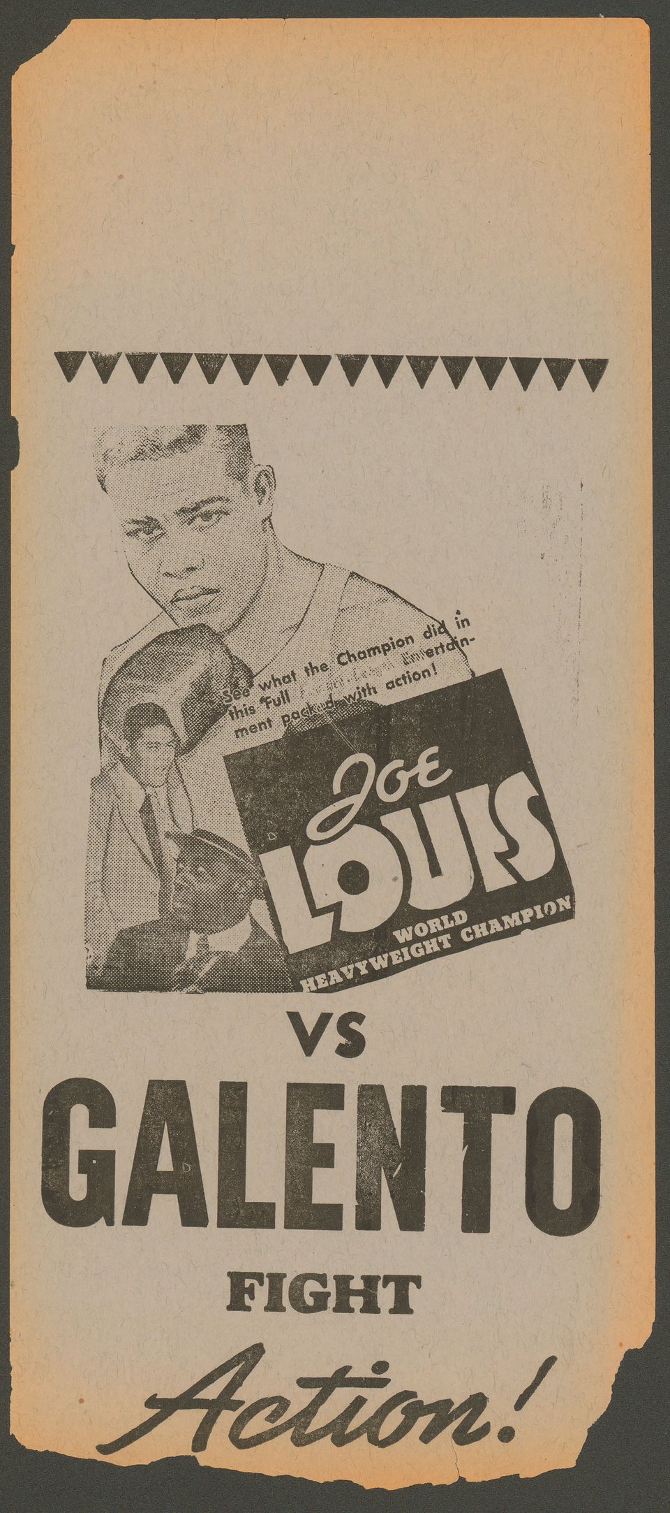 Joe Louis vs. Tony Two Ton" Galento Original 1930s U.S. Herald"