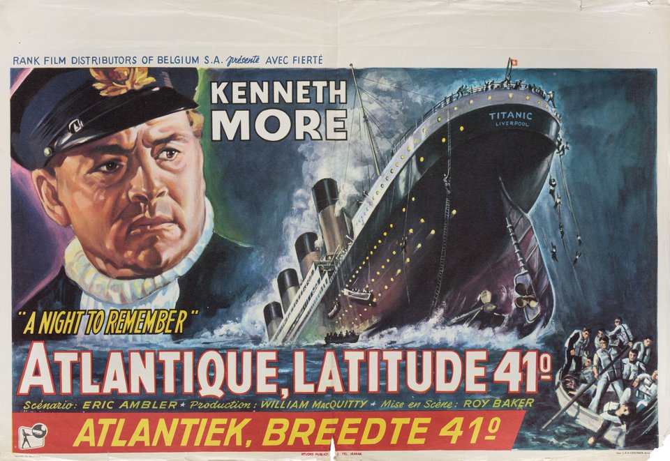 A Night to Remember Original 1958 Belgian Movie Poster