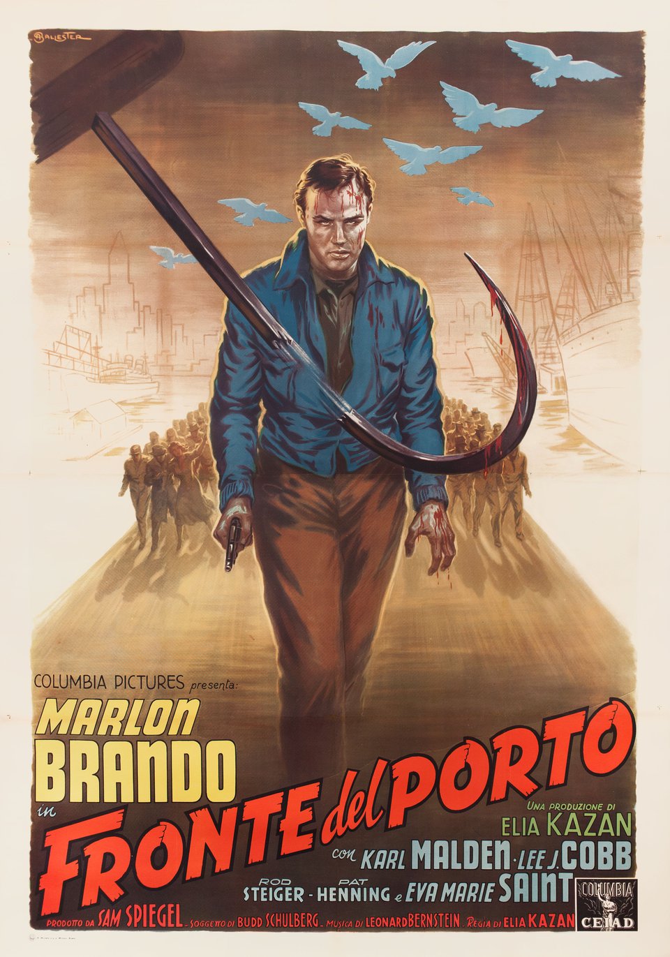 On the Waterfront Original 1954 Italian Quattro Foglio Movie Poster