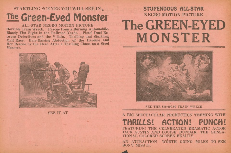 The Green-Eyed Monster Original 1919 U.S. Movie Herald