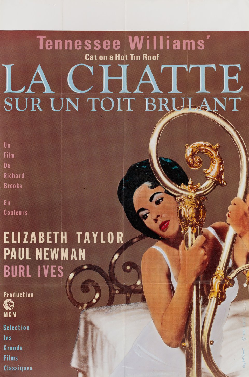 Cat on a Hot Tin Roof Original R1985 French Half Grande Movie Poster