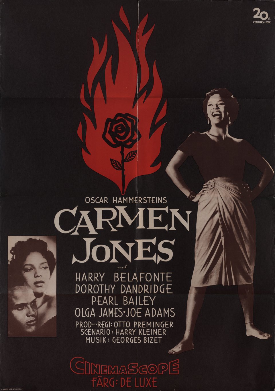 Carmen Jones Original 1954 Swedish B1 Movie Poster