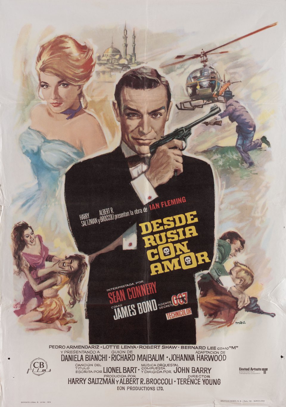 From Russia with Love Original R1974 Spanish B1 Movie Poster