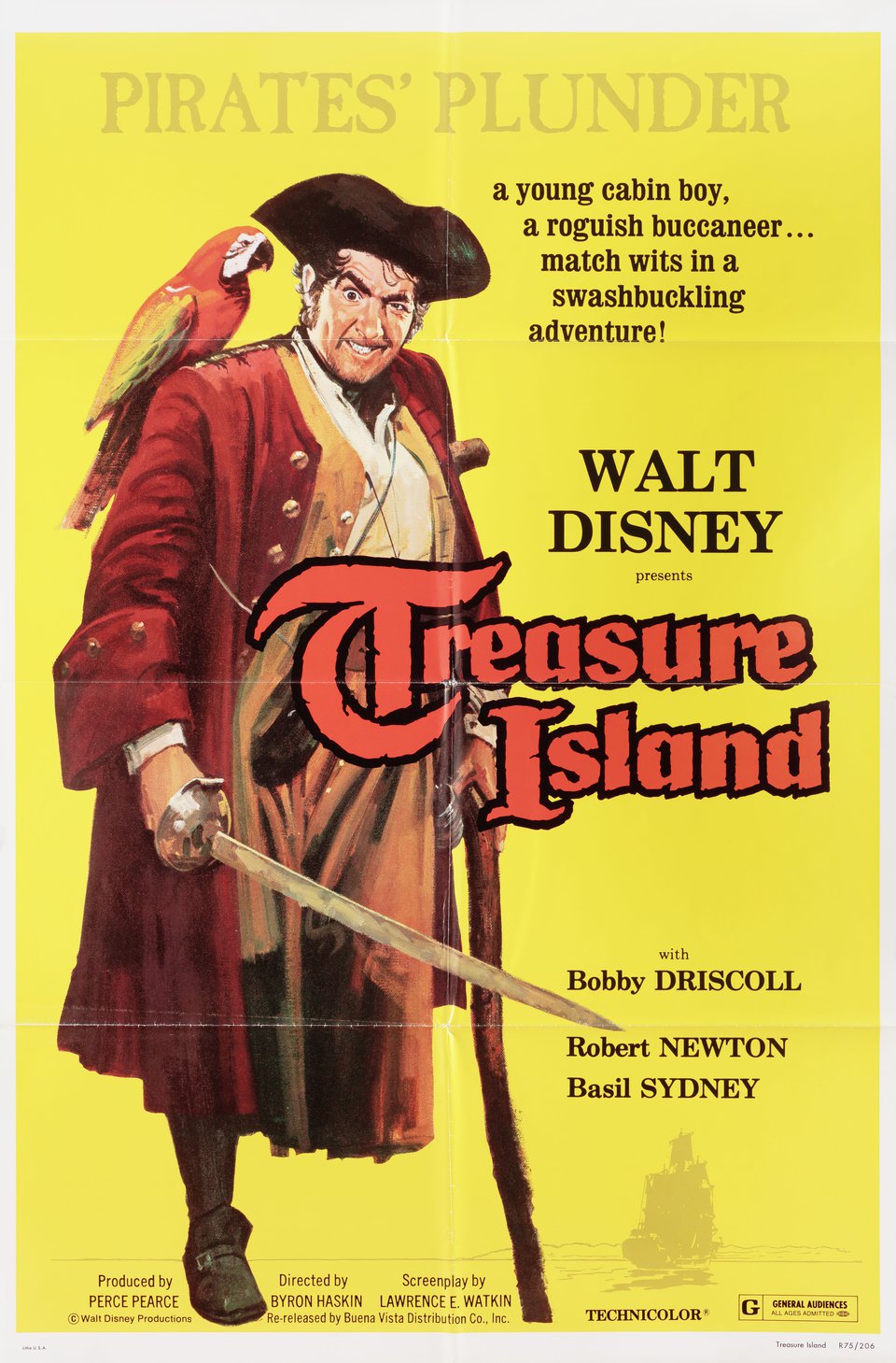 Treasure Island Original R1975 U.S. One Sheet Movie Poster ...