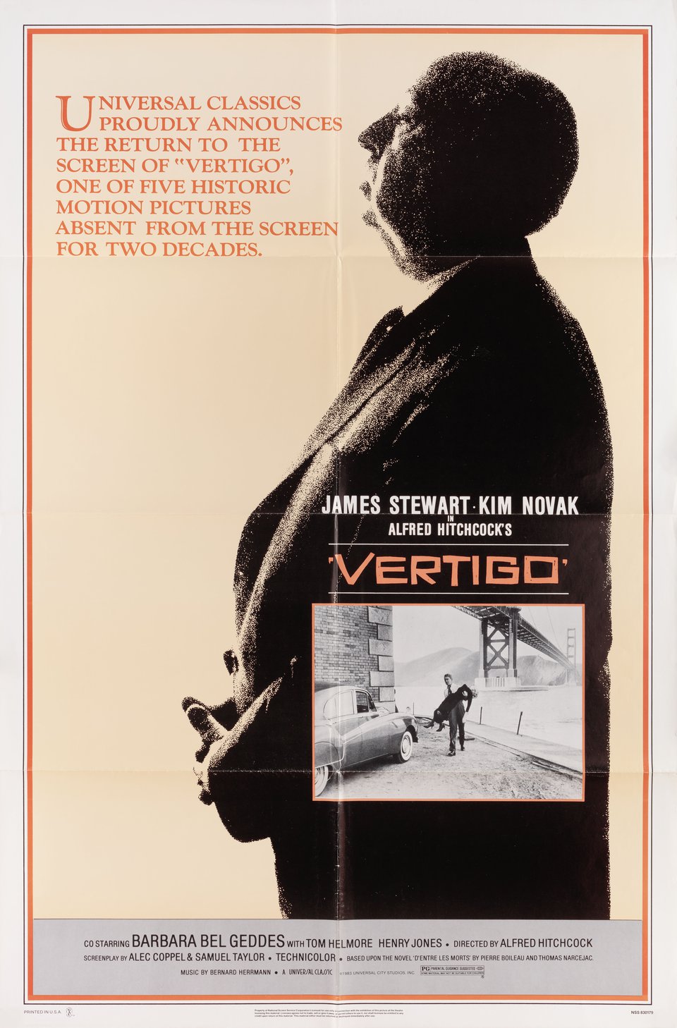 Vertigo Original R1983 U.S. One Sheet Movie Poster