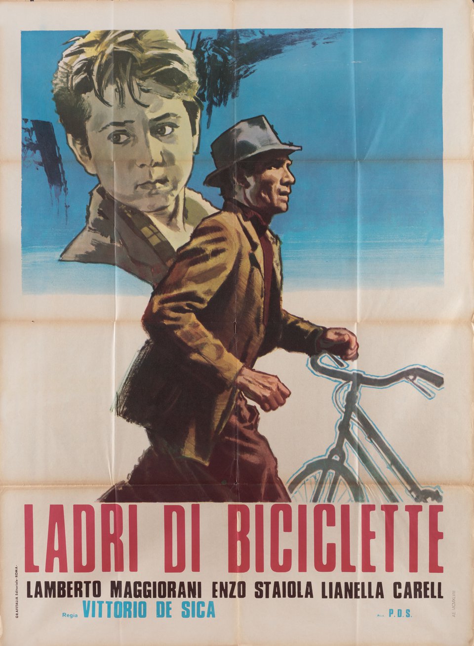Bicycle Thieves Original R1958 Italian Due Foglio Movie Poster