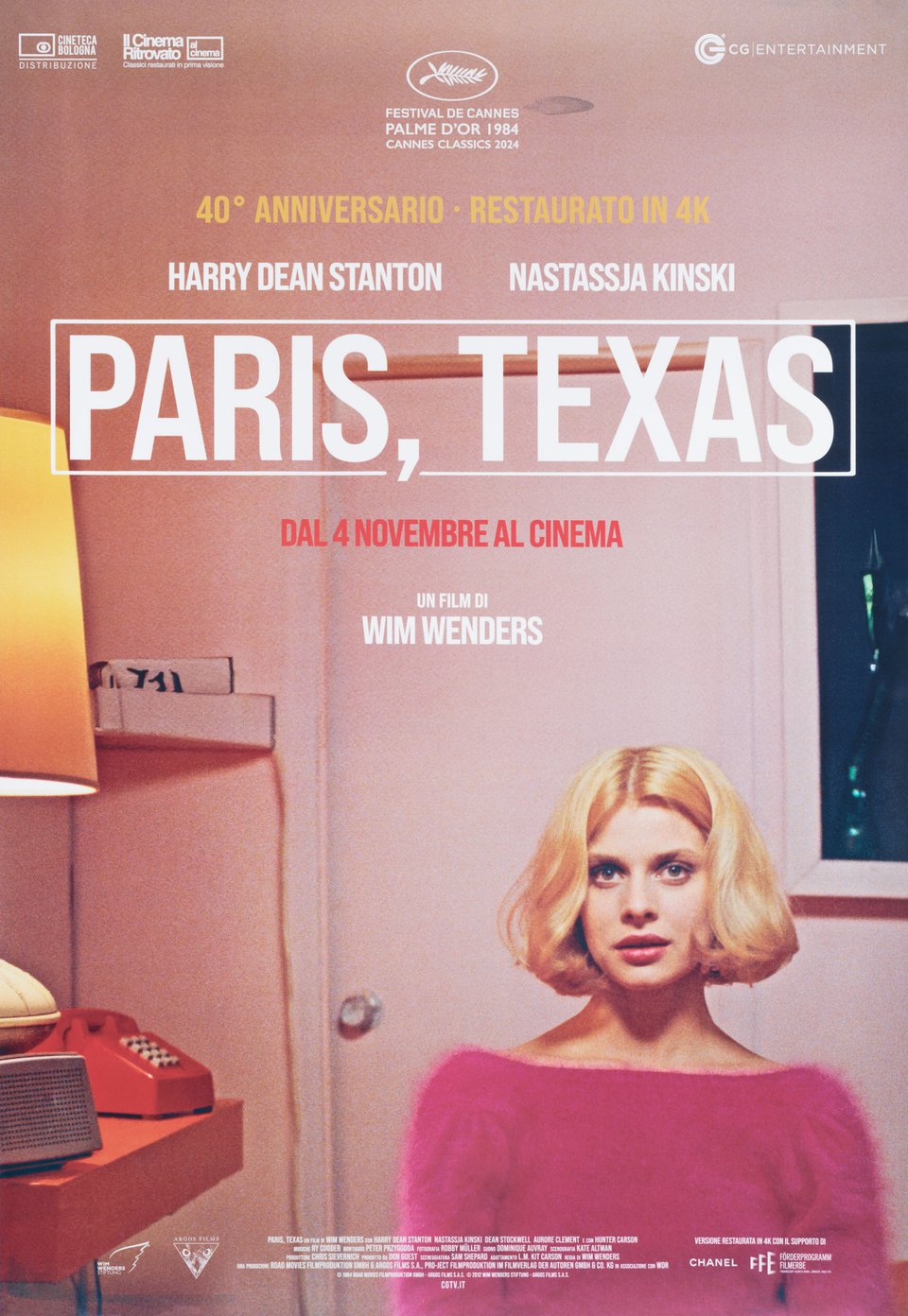 Paris, Texas Original R2024 Italian Foglio Movie Poster