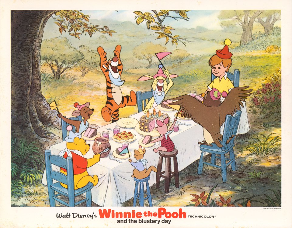 Winnie the Pooh and the Blustery Day Original 1969 U.S. Scene Card