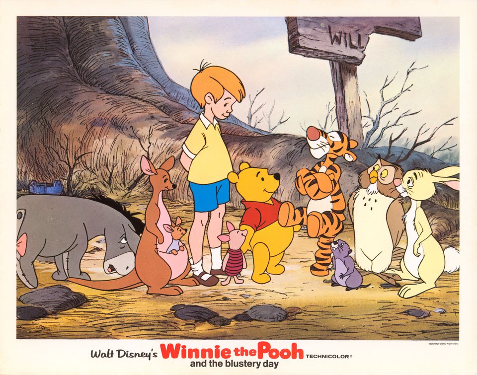 Winnie the Pooh and the Blustery Day Original 1969 U.S. Scene Card