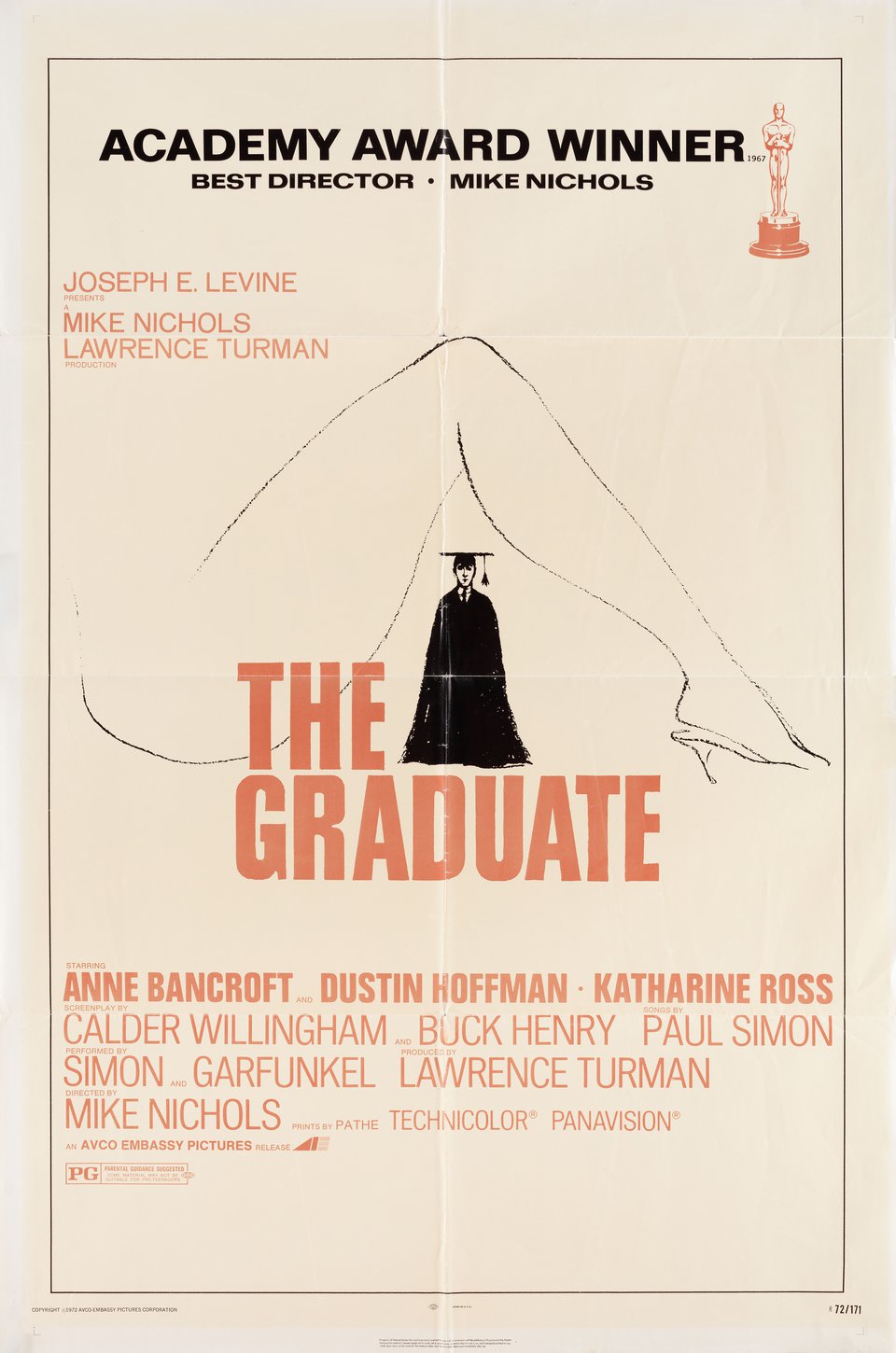 The Graduate Original R1972 U.S. One Sheet Movie Poster