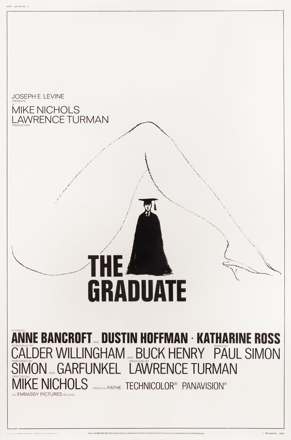The Graduate Original 1968 U.S. 40 by 60 Movie Poster
