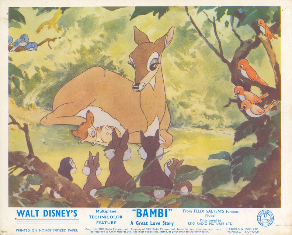 Bambi Original 1942 British Front of House Card