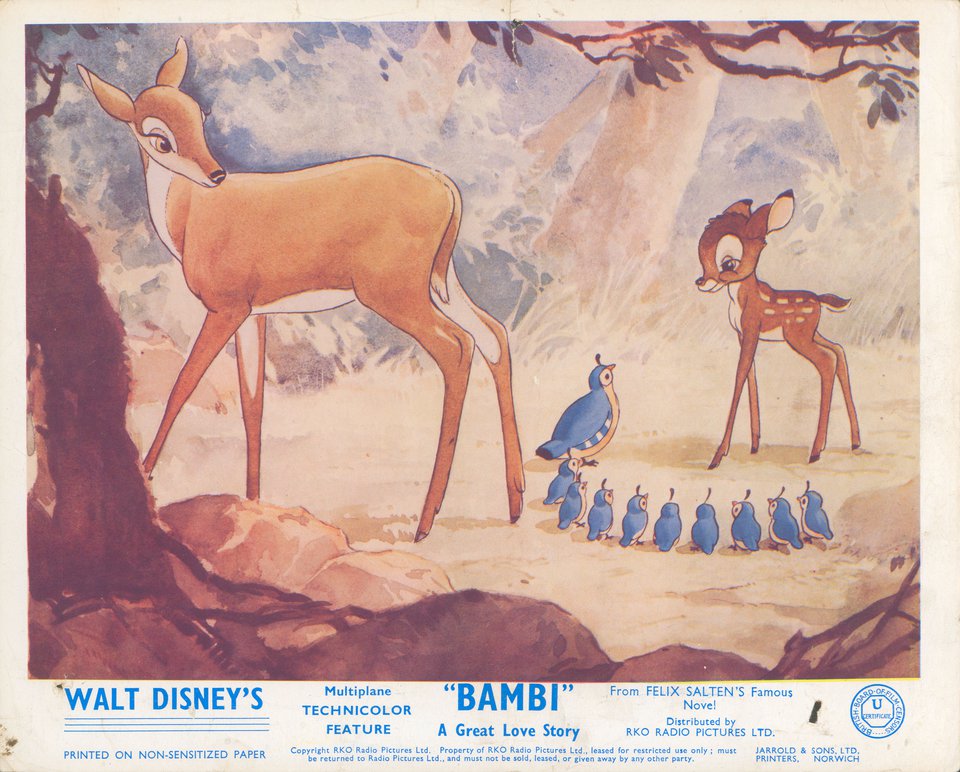 Bambi Original 1942 British Front of House Card