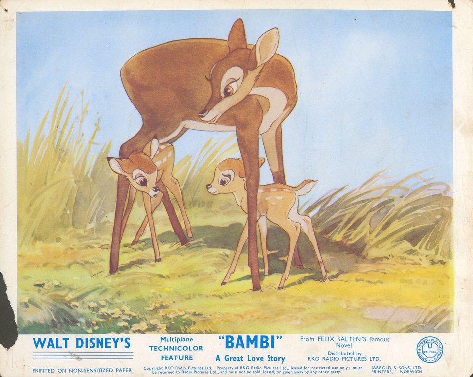 Bambi Original 1942 British Front of House Card