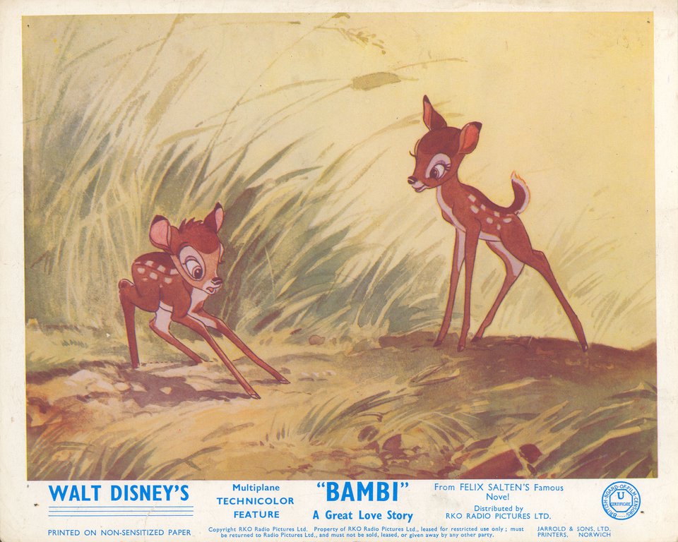 Bambi Original 1942 British Front of House Card