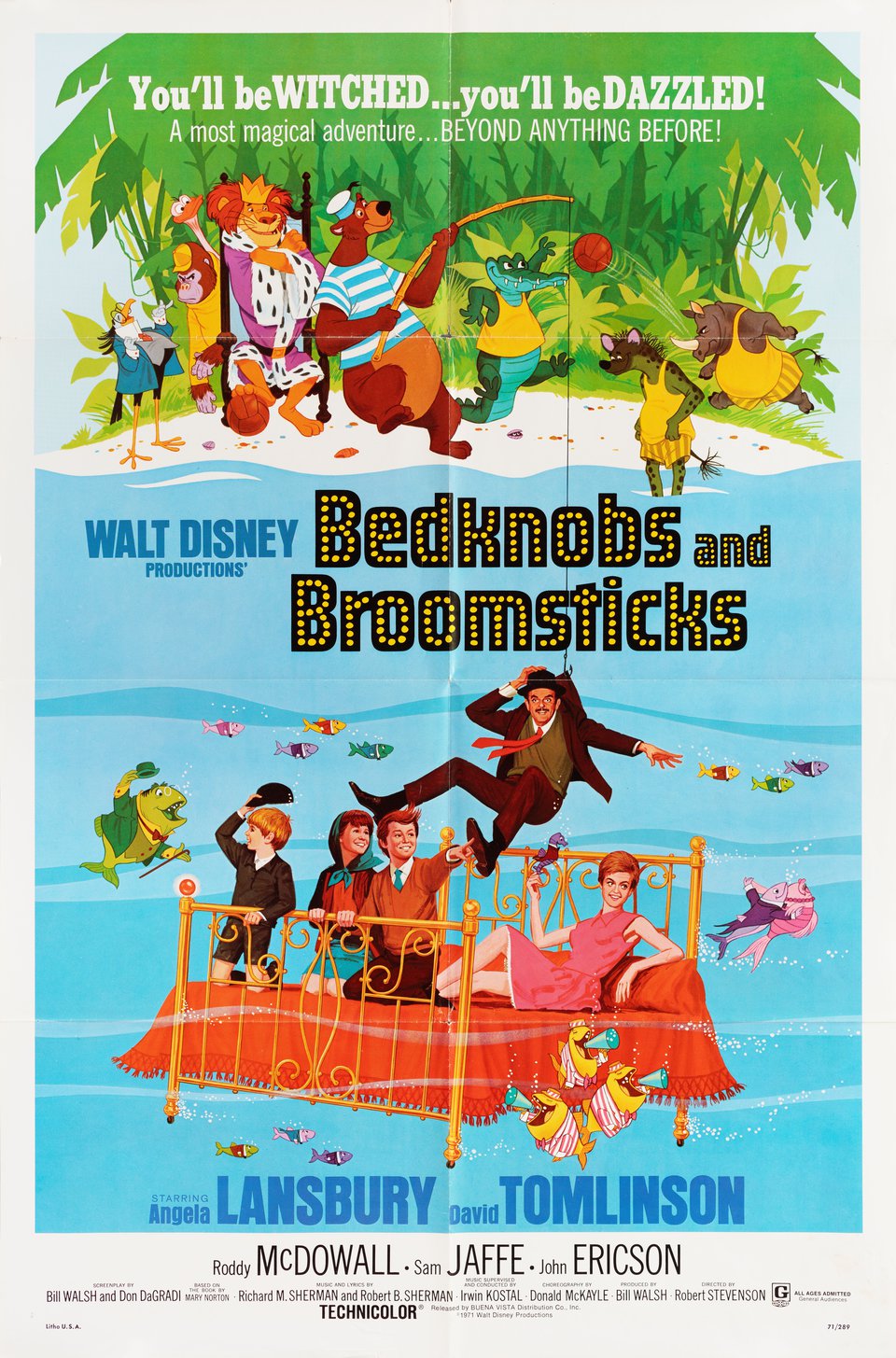 Bedknobs and Broomsticks Original 1971 U.S. One Sheet Movie Poster
