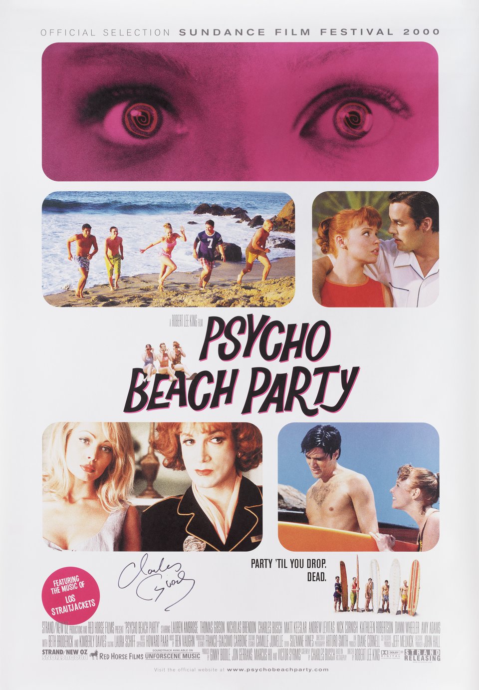 Psycho Beach Party Original 2000 U.S. One Sheet Movie Poster Signed by Charles Busch