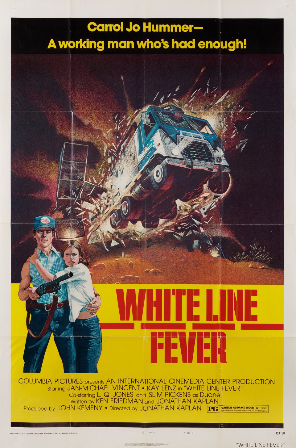 White Line Fever Original 1975 U.S. One Sheet Movie Poster