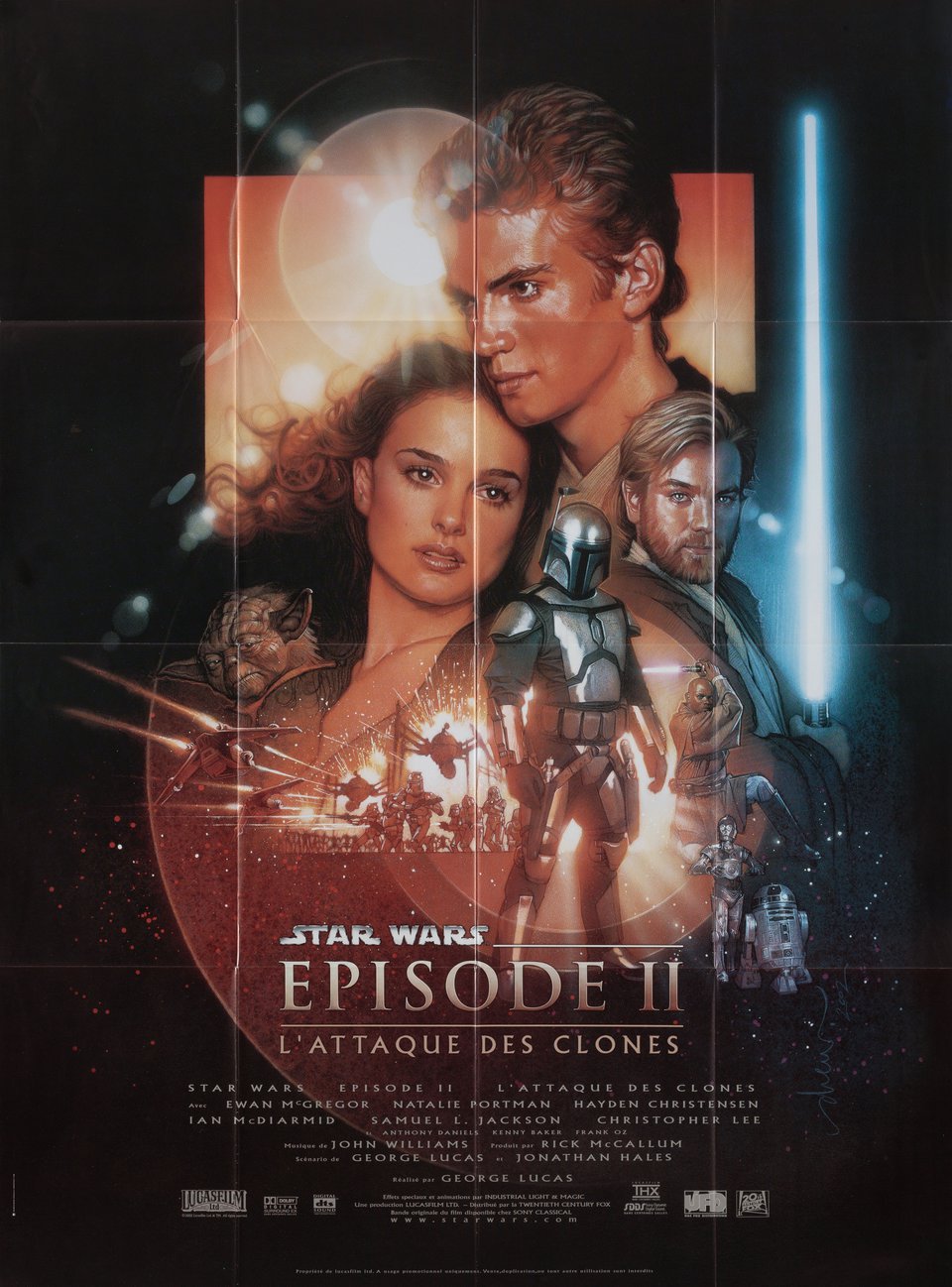 Star Wars: Episode II - Attack of the Clones Original 2002 French Grande Movie Poster