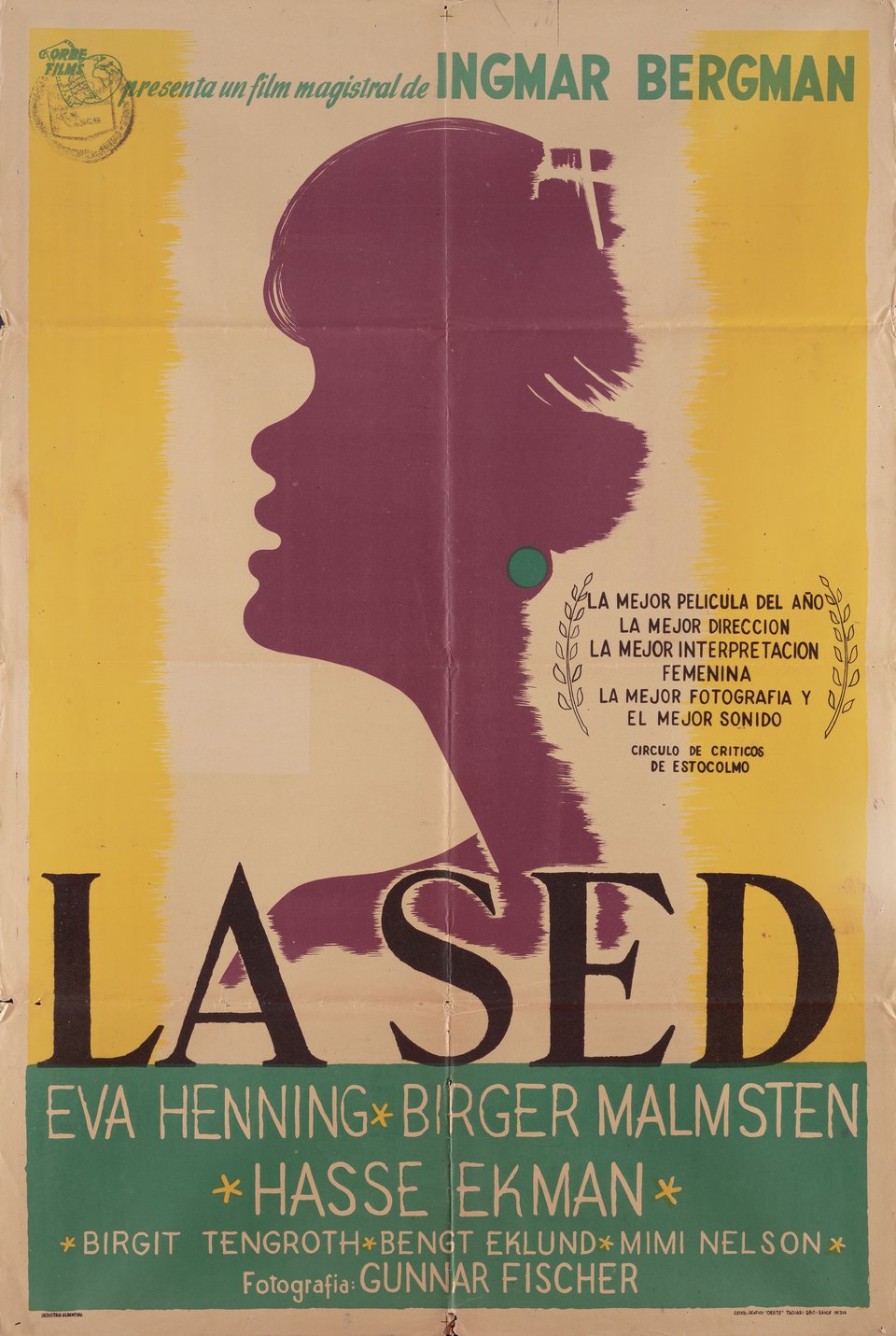 Thirst Original 1949 Argentine Movie Poster