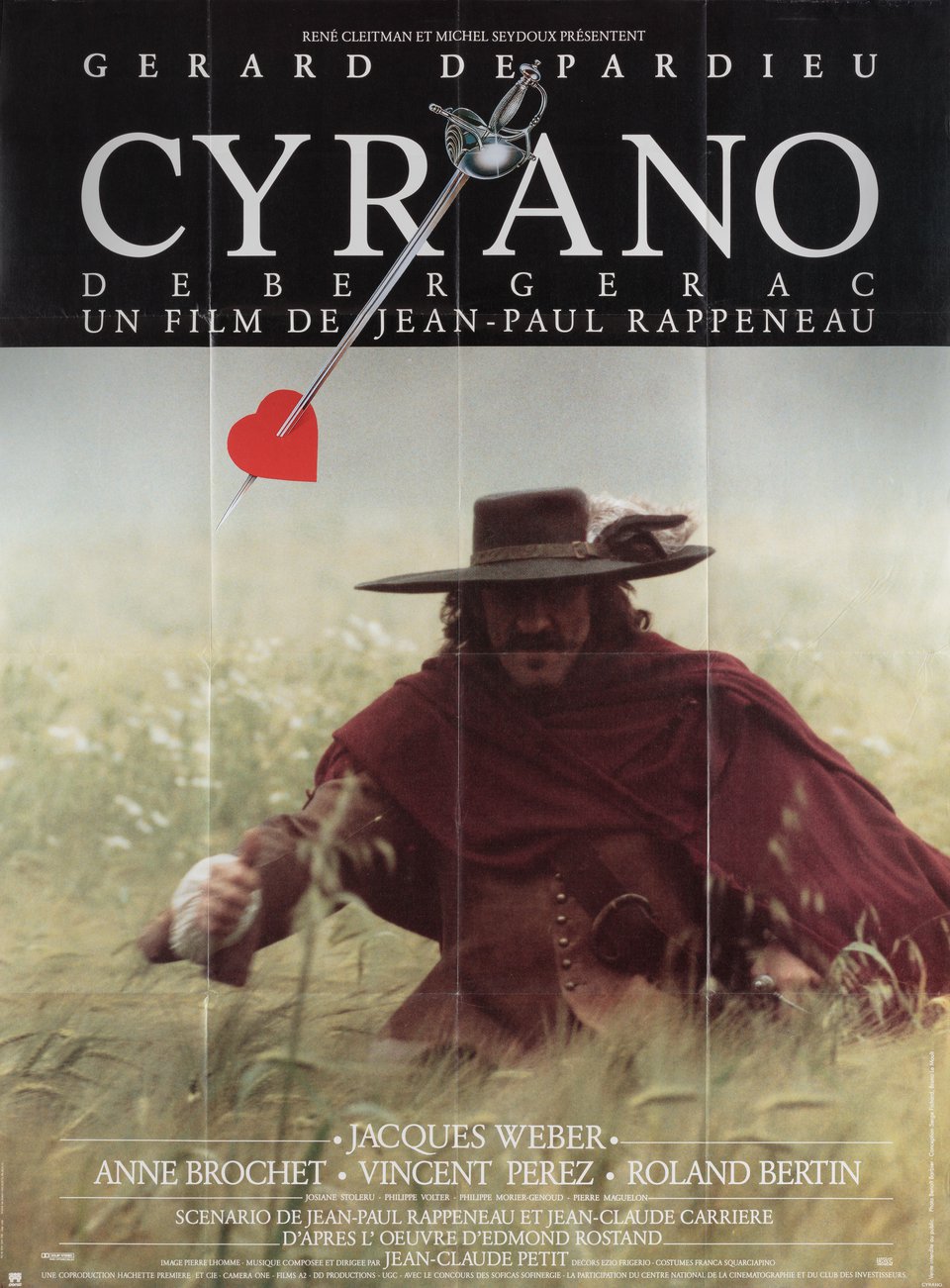 Cyrano de Bergerac Original 1990 French Grande Movie Poster