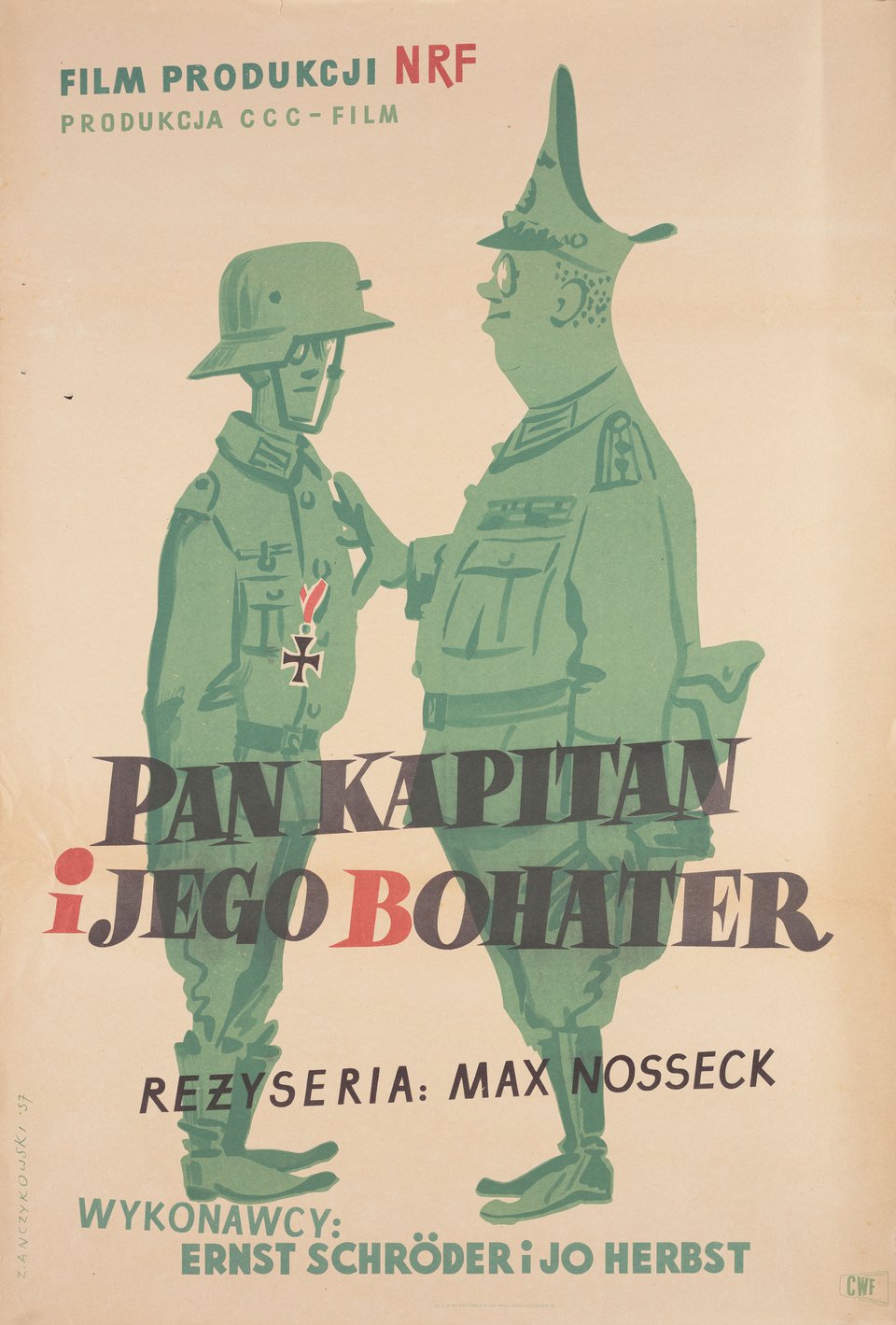 Captain and His Hero Original 1957 Polish A1 Movie Poster