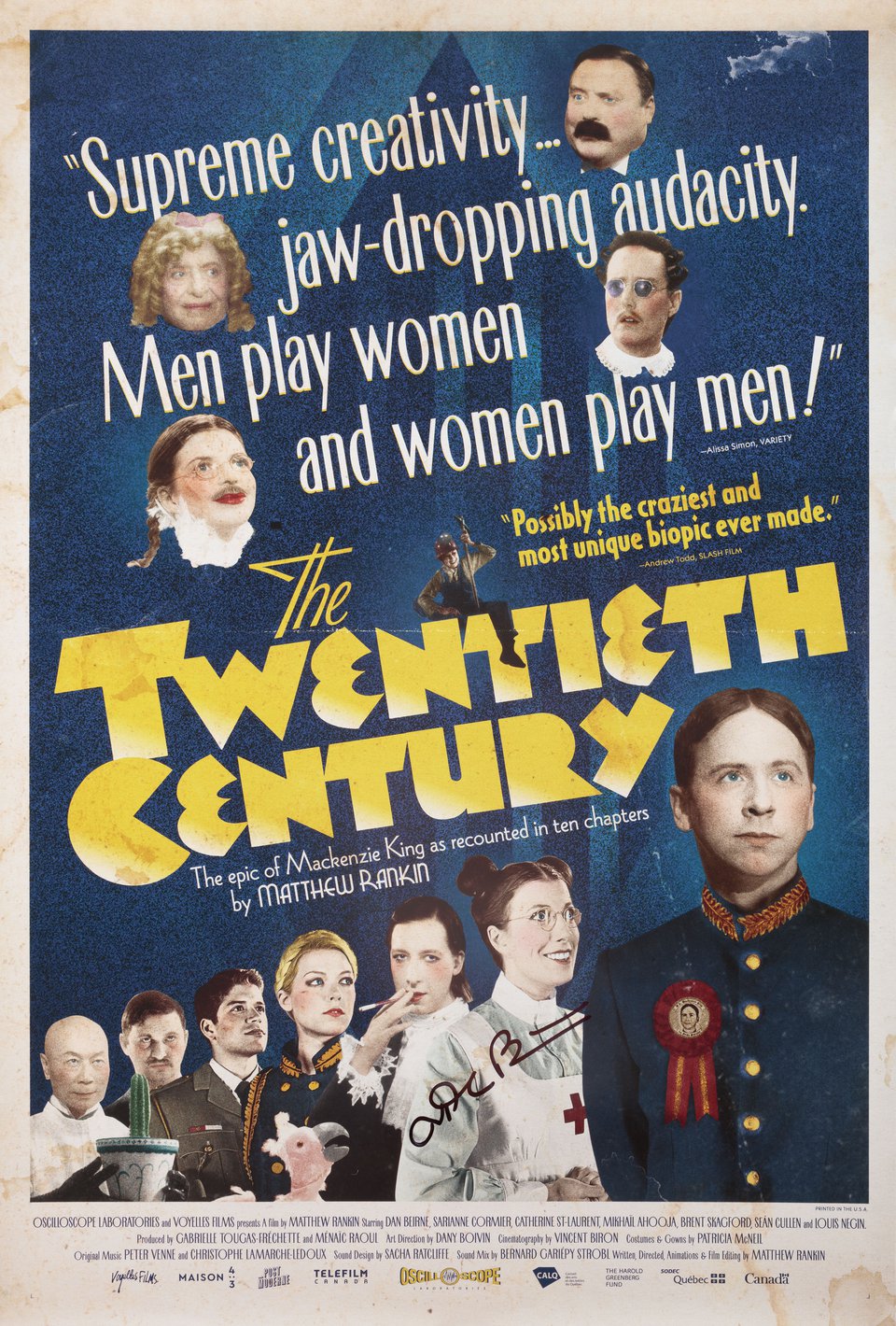 The 20th Century Original 2020 U.S. One Sheet Movie Poster Signed by Matthew Rankin