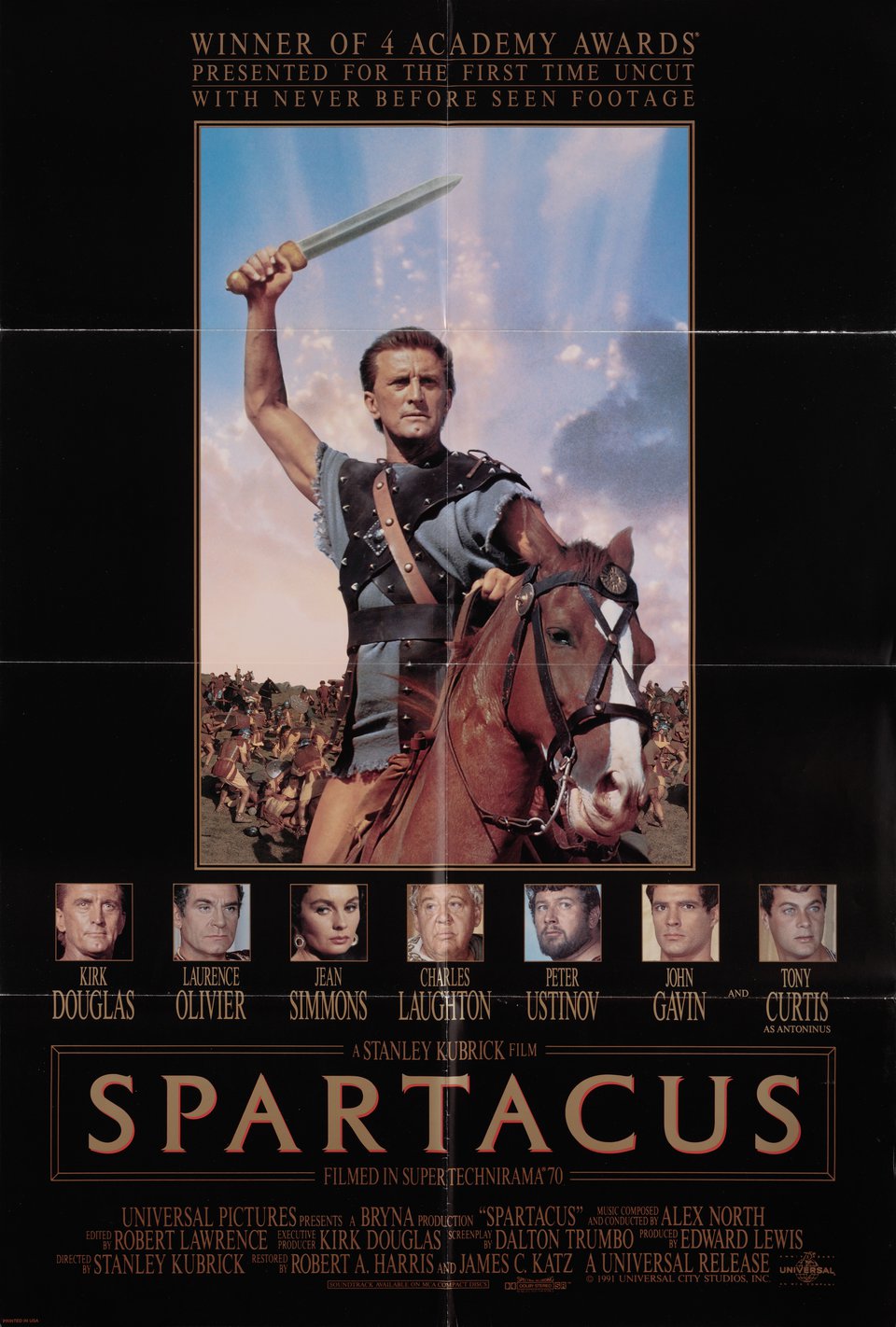 Spartacus Original R1991 U.S. One Sheet Movie Poster