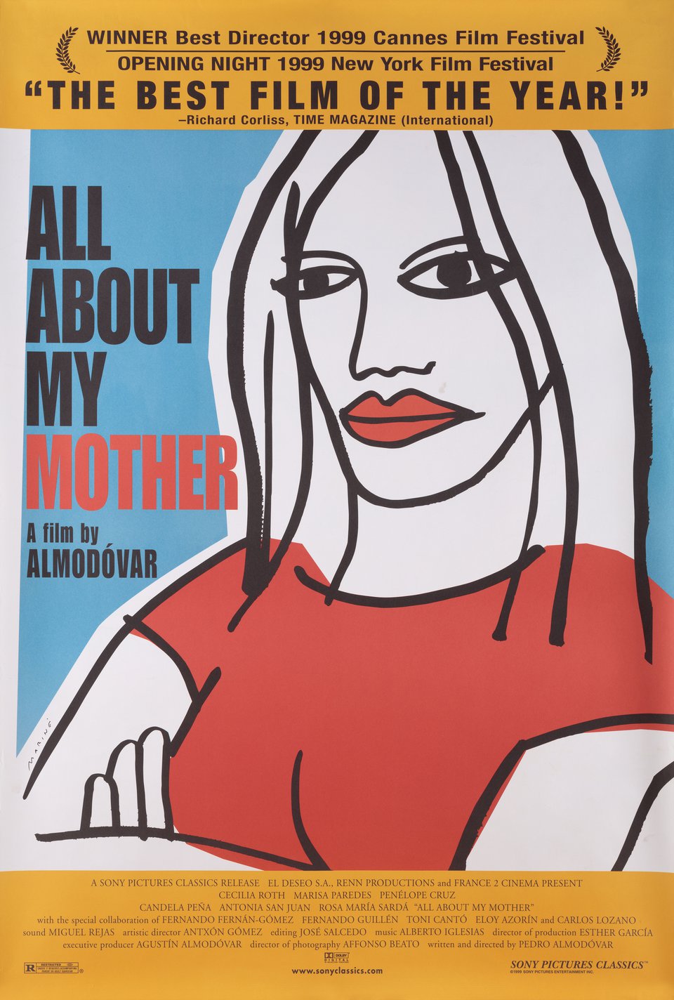 All About My Mother Original 1999 U.S. One Sheet Movie Poster