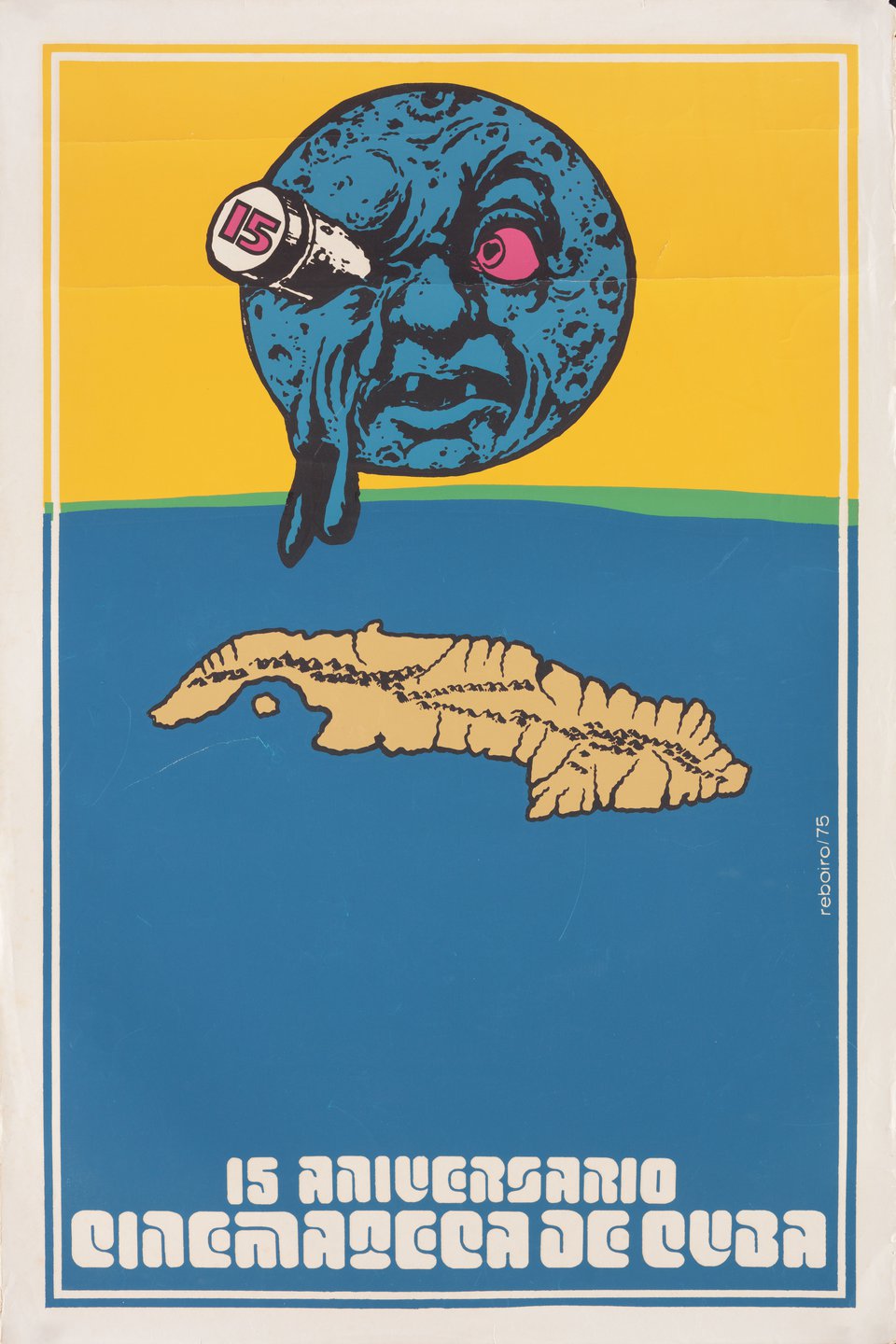 15 aniversario cinemateca de Cuba Original 1975 Cuban Poster