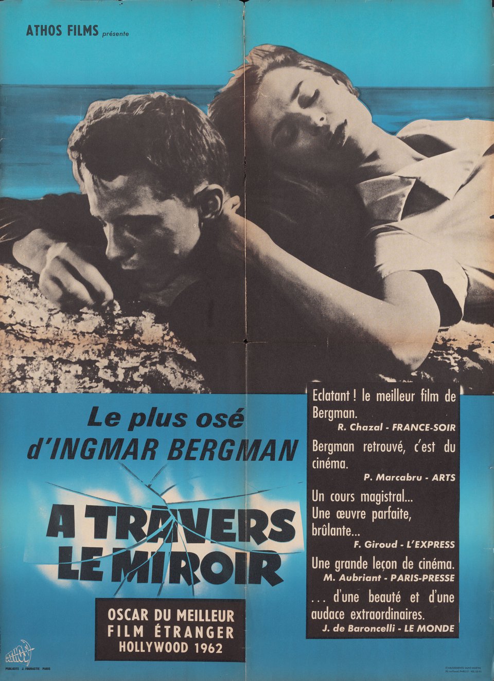 Through a Glass Darkly Original 1961 French Moyenne Movie Poster