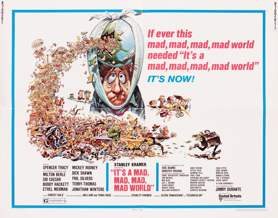 It's a Mad, Mad, Mad, Mad World Original R1970 U.S. Half Sheet Movie Poster