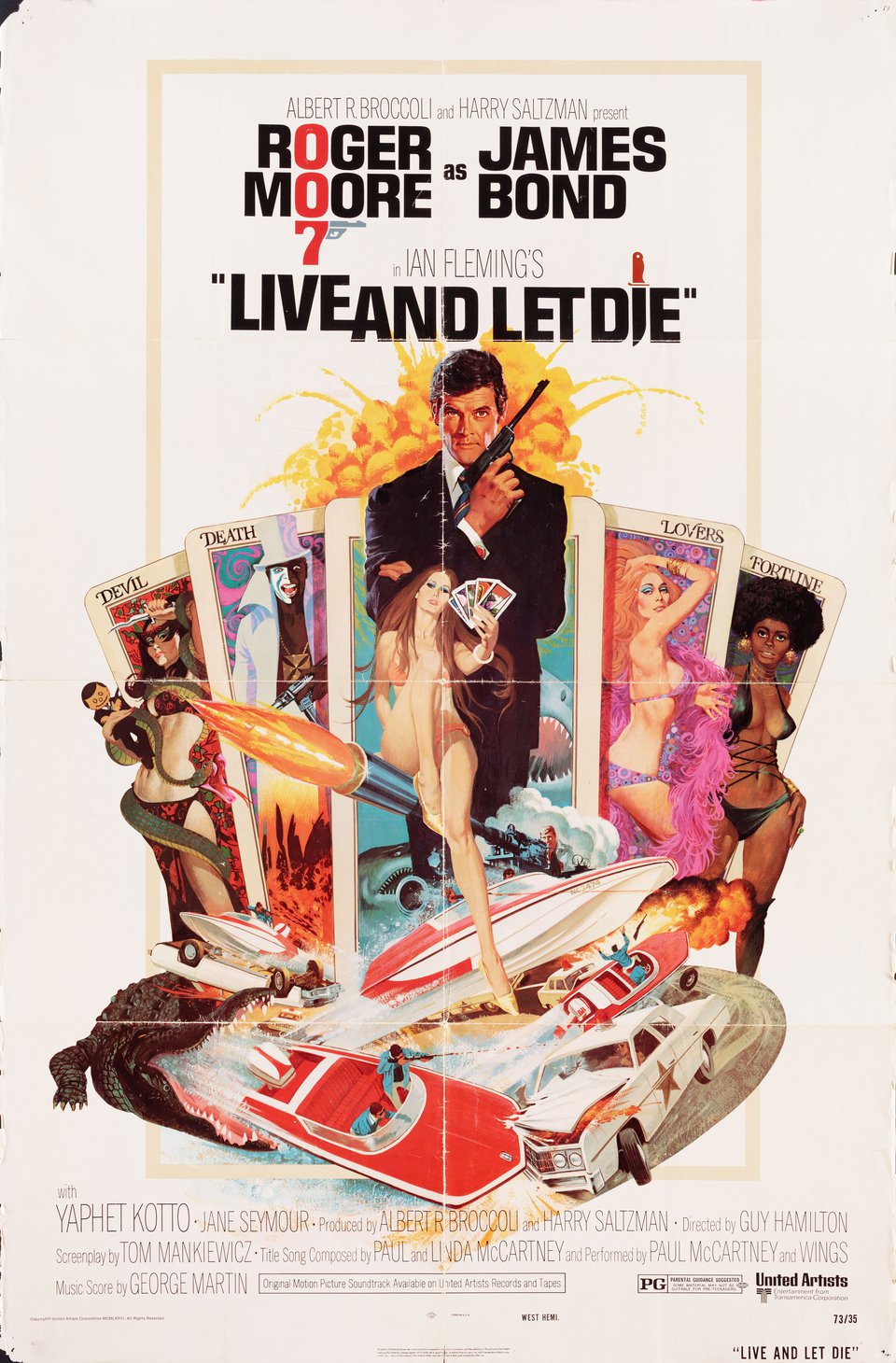 Live and Let Die Original 1973 U.S. One Sheet Movie Poster