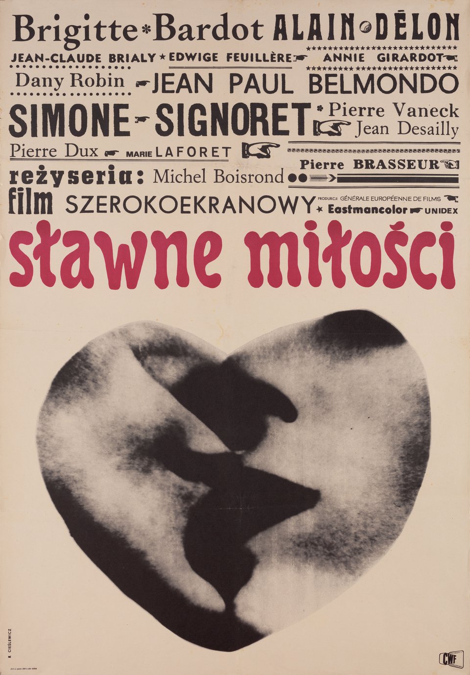 Amours celebres Original 1961 Polish A1 Movie Poster